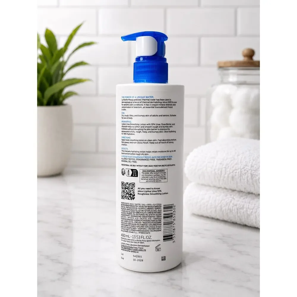 La Roche-Posay Lipikar Urea 10% Roughness Smoothing Lotion 13.52 oz 400ml New